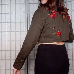 Army Green Crop Top Jacket